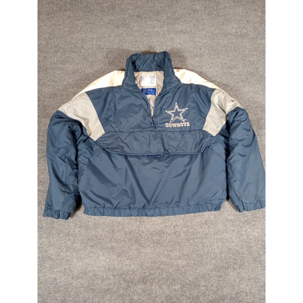 Vintage Dallas Cowboys Puffer Jacket 90s Chalk Line Large NFL Authentic Football
